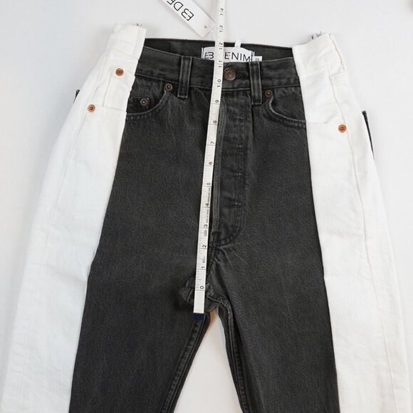 EB DENIM Black & Whites Upcycled Levi Straight Leg Jeans - Size 22/XXS - NWT - Picture 6 of 10